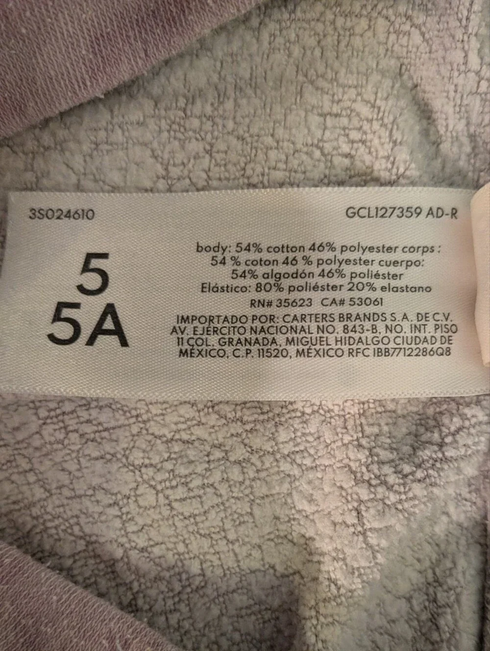 Oshkosh B'Gosh girls purple and white tie dye sweatpant joggers, 5t